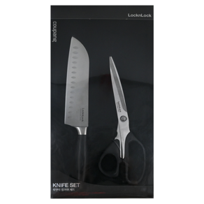 LocknLock 樂扣樂扣 不鏽鋼刀具2件組, 不鏽鋼刀全長305mm 刀刃長180mm+剪刀250mm, 1組