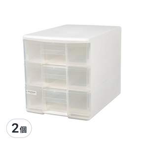 livinbox 魔法收納力A4玲瓏盒 三抽, 白色, 2個
