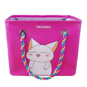 THE ZAKKA 拉鍊式印花盥洗收納包 亮粉色, 桃粉色