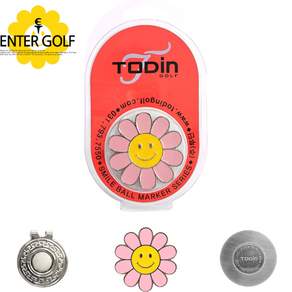 TODIN 高爾夫大微笑圖案球標組, Big Smile Ball Marker = Sunflower_Pink