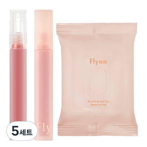 Flynn Dive Water Tint 01 Clear In + Breeze Velvet Tint 01 Red Wood + Lip & Eye Remover Pad Set, 5組, 3種