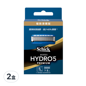 Schick 舒適牌 水次元5PREMIUM刮鬍替換刀頭, 4個, 2盒