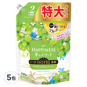 Lenor 蘭諾 Happiness 衣物柔軟精 白葡萄麝香補充包, 750ml, 5包