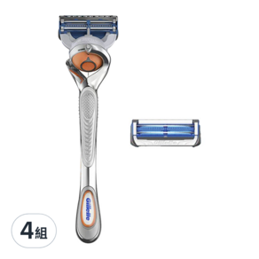 Gillette 吉列 Skintech Flexball 刮鬍刀 + 替換刀頭 2個, 4組