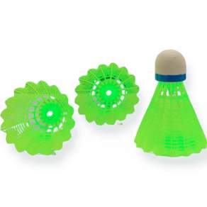 Relax Pick LED發光熒光羽毛球毽子, 3個, 1件, 綠色
