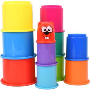 小津玩具鼴鼠杯堆疊11403 11件套, 混合顏色, 1個