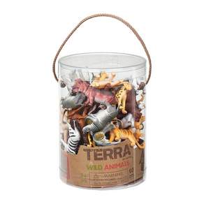 TERRA BY BATTAT 美國模型玩具 野生動物 3歲以上, 60個, 1桶