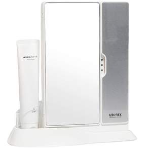 utoREX 鏡面盥洗收納牙刷風乾架 長款, 白色的, UTC-82UVW