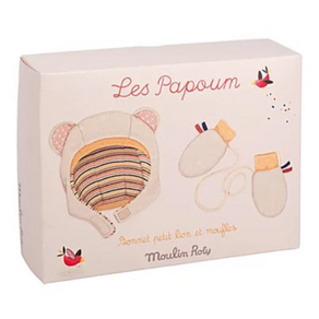 Moulin Roty Papoum 寶寶帽子手套禮盒組 6-12個月