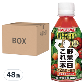 KAGOME 可果美 野菜一日100%綜合蔬果汁, 280ml, 48瓶