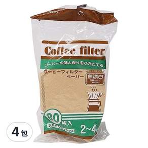 Kyowa 協和紙工 無漂白咖啡濾紙 2-4人用, 80張, 4包