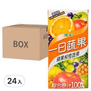 波蜜 一日蔬果 100%蘋果柳橙蔬果汁, 160ml, 24入