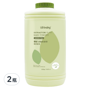 US baby 優生 涼性爽身粉 綠茶香氛, 300g, 2瓶