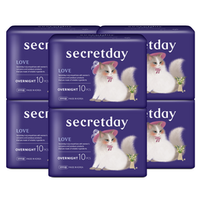 secretday Love系列 超薄衛生棉 24.5cm, 夜用型, 10入, 3包