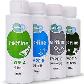 Suav Refine系列水族化學換水120ml+淨水劑120ml+120ml+防苔蘚120ml套組, 1套