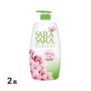 SARA SARA 莎啦莎啦 沐浴乳 櫻花彈力, 1kg, 2瓶