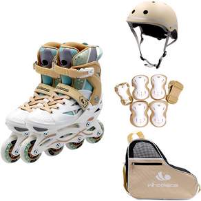 wheelers Smart 4 Inline Skate 組合套組, 米色 藍色