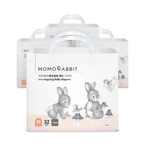 MOMO RABBIT 環保黏貼型尿布, M, 128片