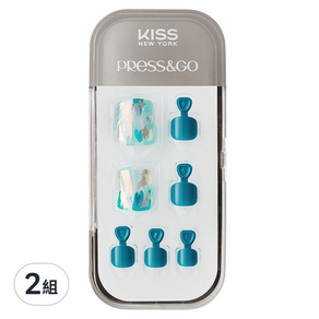 KISS NEW YORK Press&Go 足部美甲貼片, Blue Glass, 2組