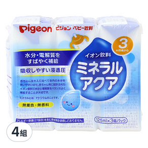 pigeon 貝親 嬰兒離子水3件組, 375ml, 4組