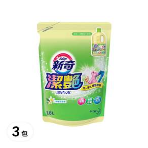 Haiter 新奇 潔艷漂白水 補充包 淡雅花朵香, 1.6L, 3包