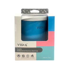 VIIDA Soufflé 抗菌不鏽鋼杯 330ml, 寶貝藍, 1個