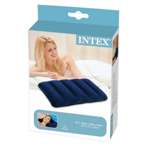 INTEX 充氣露營枕頭 43*28*9cm 2個, 深藍色, 1盒