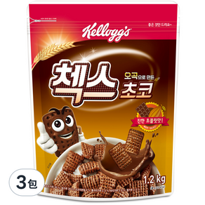 Kellogg's 家樂氏 COCO 可可猴 巧克力格格脆麥片, 1.2kg, 3包