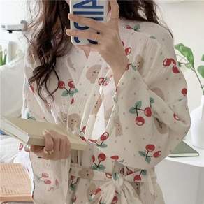 柔軟睡衣浴袍 XL, 櫻桃, 1個
