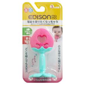 EDISON mama 嬰幼兒趣味潔牙器 3個月以上, 草莓, 1個