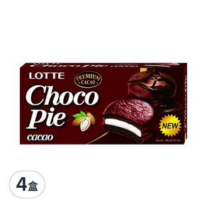 LOTTE 樂天 黑巧克派 6入, 168g, 4盒