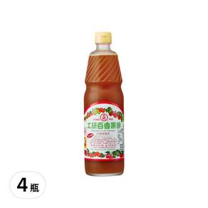 工研 百香果水果醋, 600ml, 4瓶