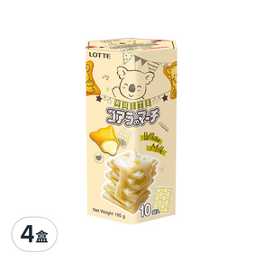 LOTTE 樂天 小熊餅家庭號 香濃煉乳風味, 195g, 4盒