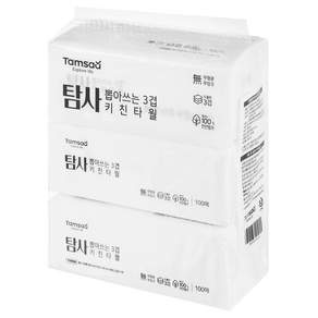 Tamsaa 三層抽取式廚房紙巾, 100張, 3包