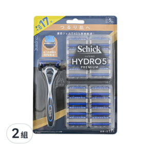 Schick 舒適牌 水次元5Premium 刮鬍刀 刀把*1+刀片*17, 2組