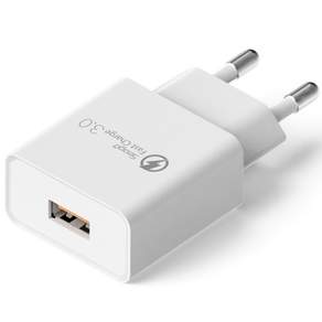 Seoga Quick Charge QC3.0 18W USB 快速充電器轉接器, 白色, 1個