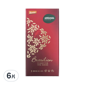 NATURATA 巴西70%黑巧克力, 80g, 6片