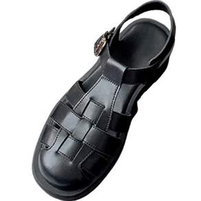 HOLLYBUNNY 女款寬帶編織涼鞋 HLBN52504, 230, 黑色