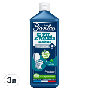 Briochin 碧歐香 有機馬桶&浴廁雙效除垢凝膠 薄荷清香, 750ml, 3瓶