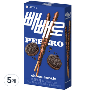 LOTTE 樂天 PEPERO 巧克力餅乾棒, 37g, 5盒