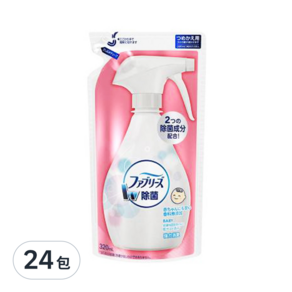 febreze 風倍清 衣物除臭消菌噴霧劑 補充包 無香, 320ml, 24包