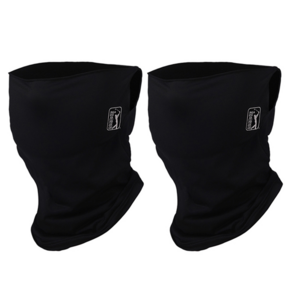 PGA 巡迴賽高爾夫 Aqua 織物防紫外線耳環酷面罩 2 件裝, 黑色