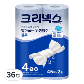 Kleenex 舒潔 拋棄式抹布 藍色款 45張, 2捲, 36包