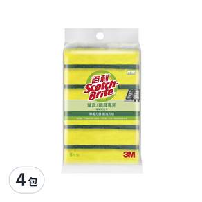 3M Scotch-Brite 百利 爐具鍋具專用海綿菜瓜布, 6片, 4包