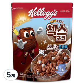 Kellogg's 家樂氏 巧克力格格脆 雪球麥片, 420g, 5包