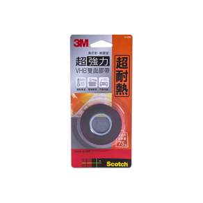 3M Scotch 超強力VHB雙面膠帶 耐熱專用 12mm x 1.5m V1206, 1個