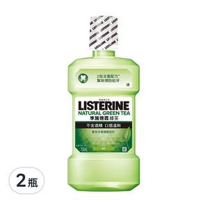 LISTERINE 李施德霖 天然綠茶防蛀護齦漱口水, 750ml, 2瓶
