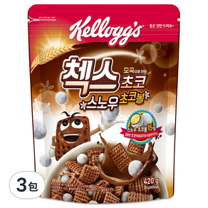 Kellogg's 家樂氏 COCO 可可猴 巧克力格格脆雪球麥片, 420g, 3包