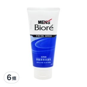 MEN's Biore 男性專用深層柔珠洗面乳, 100g, 6條