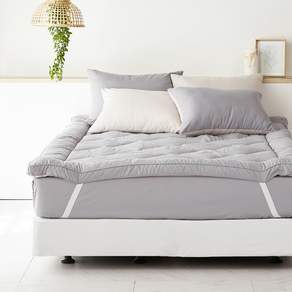 La Pomme 素色絎縫鬆緊帶式床墊, 鋼灰